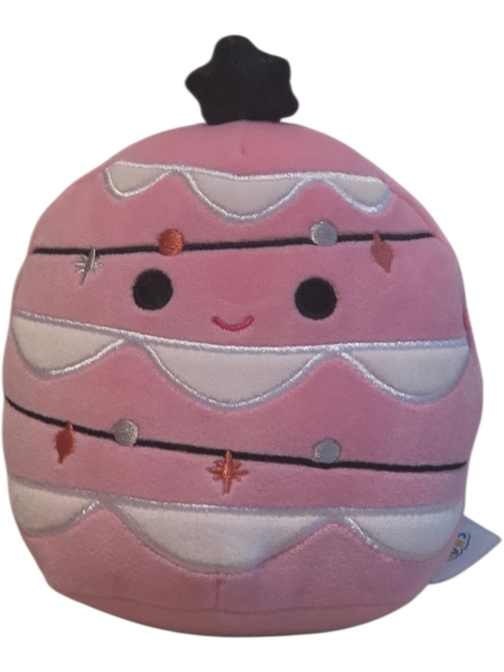 Squishmallows Pink and White Holiday Ornament Plush